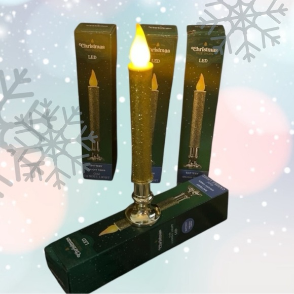 🆕Gold Glitter Candles, Set of 4! Timer Function & Battery Operated! LED - Picture 4 of 14
